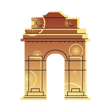 Famous temples and monuments of india Ilustración de archivo