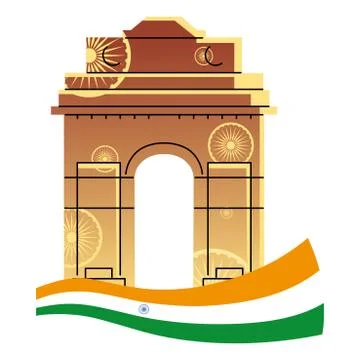Famous temples and monuments of india Ilustración de archivo