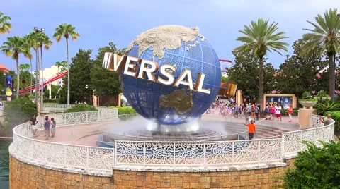 The famous Universal Globe at Universal Studios Florida Video stock 66689642
