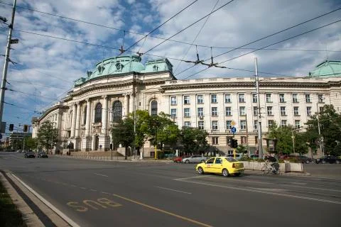 Famous University of Sofia main building. Stock Photos