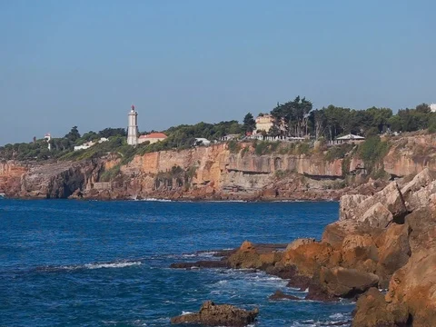 Famous view atlantic ocean lisbon Stock Footage 85092422