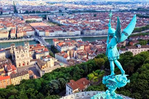 Famous view of lyon Stock Photos