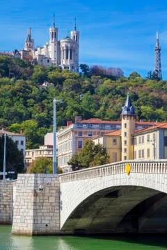 Famous view of lyon Stock Photos
