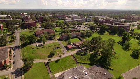 FAMU University Campus Tallahassee. 5k aerial drone footage tour Stock Footage