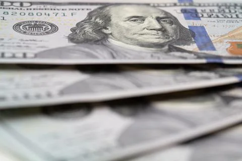 Fan of 100 dollar banknotes Stock Photos