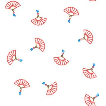 Fan accessory vector seamless pattern Ilustración de archivo