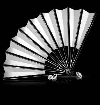 Fan and crystals Stock Illustration
