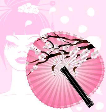 Fan and face Stock Illustration
