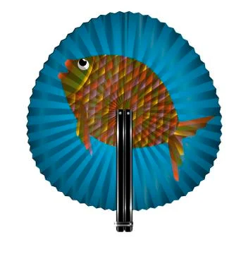 Fan and fish 스톡 일러스트