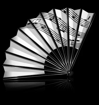 Fan and notes Stock Illustration