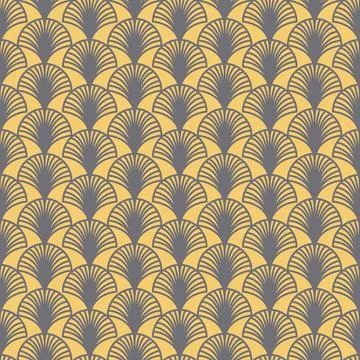 Fan arch seamless pattern arabic oriental style illustration Stock Illustration