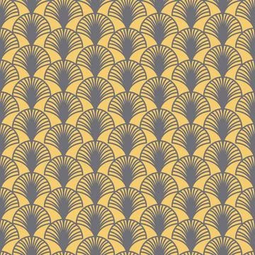 Fan arch seamless pattern arabic oriental style illustration Stock Illustration