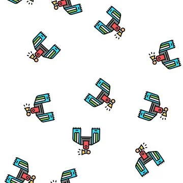 Fan attributes vector seamless pattern Stock Illustration