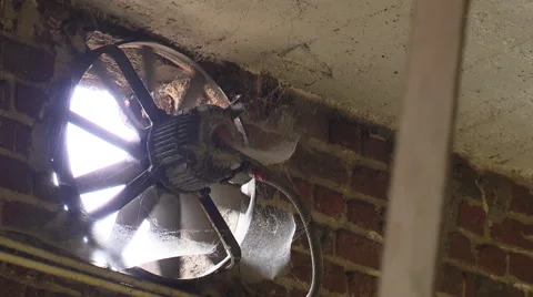 Fan in basement in motion Stock Footage 57257742