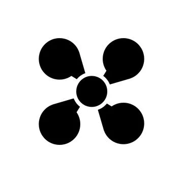 Fan black single flat icon. Vector isolated on white. Stock Illustration