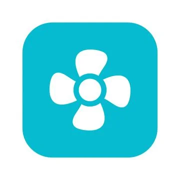 Fan blade cooling ventilation icon turquoise rounded square graphic web int.. Stock Illustration