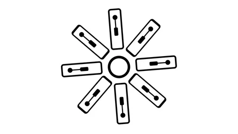 Fan Blade Network Wheel Icon Stock Footage 340305779