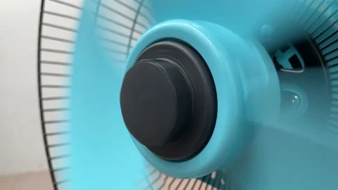 Fan blade spinning blow wind cooling ele... | Stock Video | Pond5