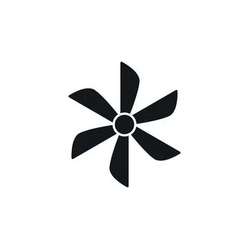 Fan blade vector propeller icon. Ship blade fan turbine airplane logo rotor Stock Illustration