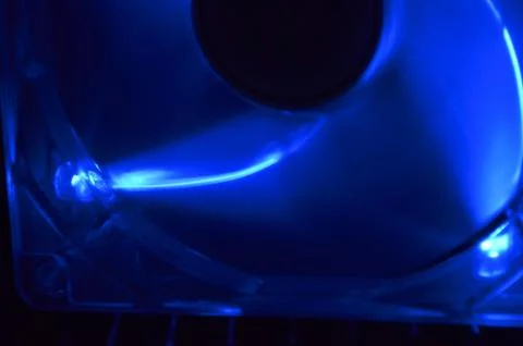Fan blades of computer processor cooler. 스톡 사진