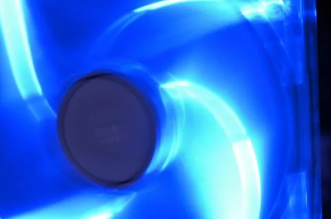 Fan blades of computer processor cooler. Stock Photos