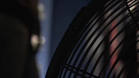Fan blades In The Foreground Stock Footage 136035991