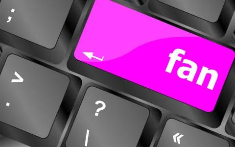 Fan button on computer pc keyboard key Illustrazione stock