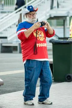 A fan with a camera. Stockfoto's