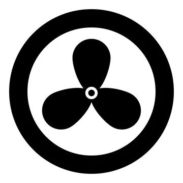 Fan car problem warning cooler icon in circle round black color vector illu.. Stock Illustration