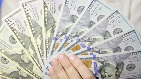 Fan of cash Stock Footage 46468280