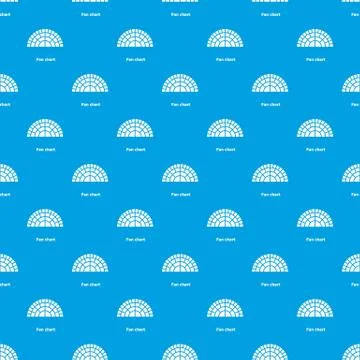 Fan chart pattern vector seamless blue 스톡 일러스트