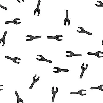 Fan clutch wrench tool vector seamless pattern Stock Illustration