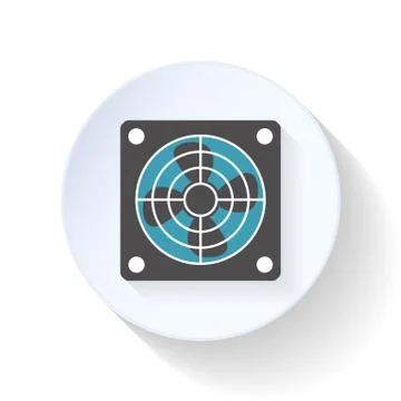 Fan for computer flat icon Stock Illustration
