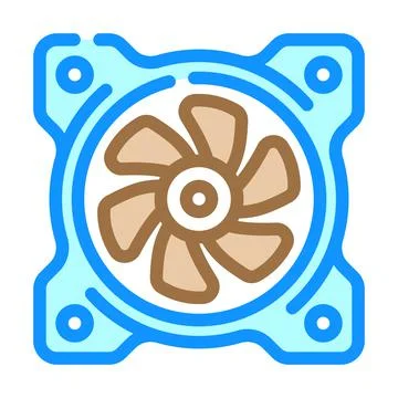 Fan computer part color icon vector illustration Stock Illustration