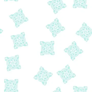 Fan computer part glyph vector seamless pattern Stock Illustration