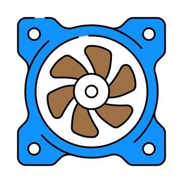 Fan computer part icon color illustration 스톡 일러스트