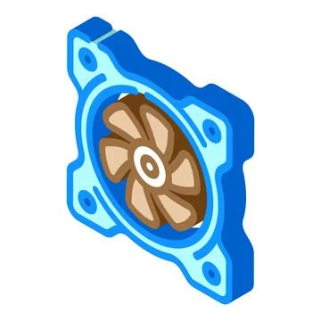 Fan computer part isometric icon vector illustration Stock Illustration