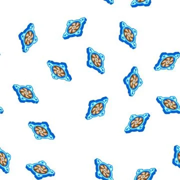 Fan computer part isometric icon seamless pattern Stock Illustration