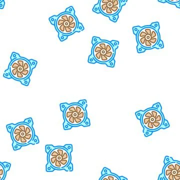 Fan computer part vector seamless pattern 스톡 일러스트