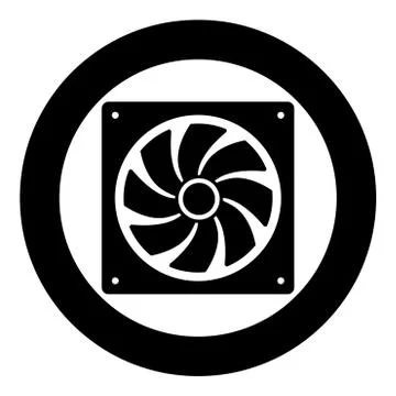 Fan for computer processor Cooler CPU cooling system Ventilator icon in circl Stock Illustration