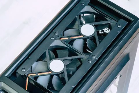 Fan Cooler Desktop Empty Computer Case with Cooler 库存照片