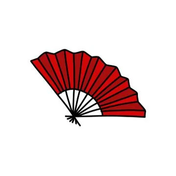 Fan doodle icon, vector doodle cute illustration Stock Illustration