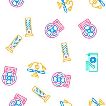 Fan Electronic Cooling Device vector seamless pattern 스톡 일러스트