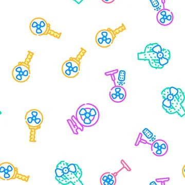 Fan Electronic Cooling Device vector seamless pattern 스톡 일러스트