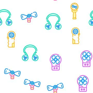 Fan Electronic Cooling Device vector seamless pattern Stock Illustration