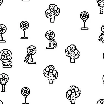 Fan Electronic Cooling Device vector seamless pattern Illustrazione stock