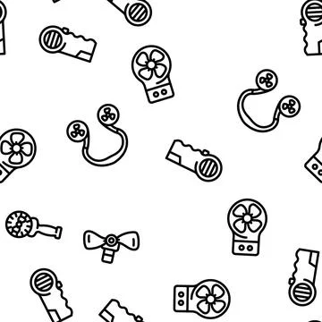 Fan Electronic Cooling Device vector seamless pattern 스톡 일러스트