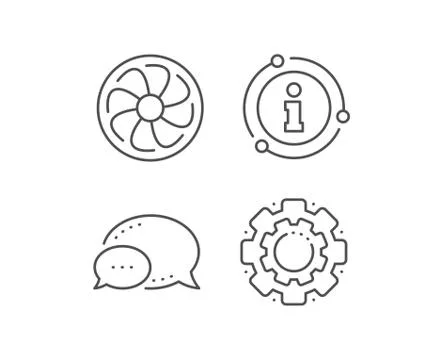 Fan engine line icon. Jet turbine sign. Vector Stock Illustration