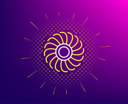 Fan engine line icon. Jet turbine sign. Vector Stock Illustration