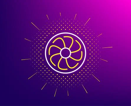 Fan engine line icon. Jet turbine sign. Vector Stock Illustration